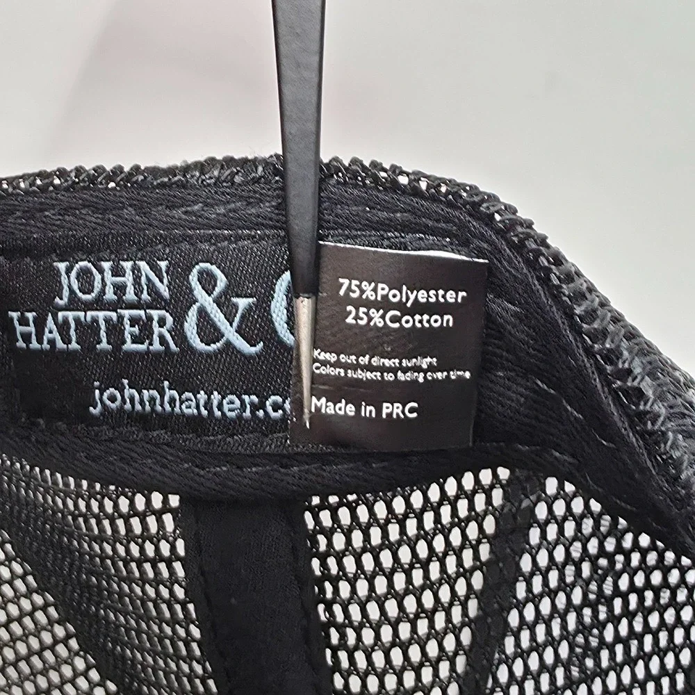 John Hatter & Co Snapback Cap Black A-Frame Trucker Hat The‎ Boss Rubber Patch
